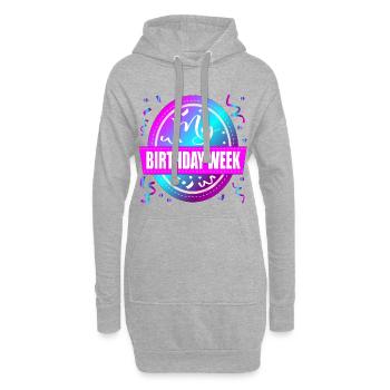 Célébration de ma semaine d’anniversaire - Sweat-shirt à capuche long Femme - gris chiné - Devant