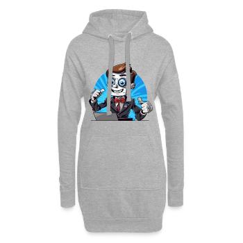 Roboter-Streamer im Anzug - Hoodie-Kleid - Grau meliert - Vorne