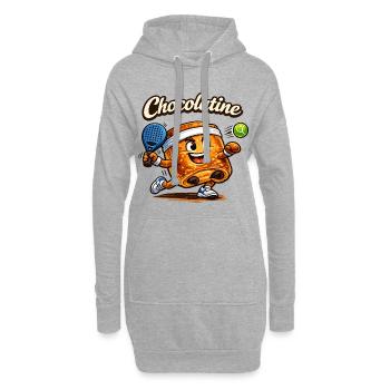 Chocolatine padel - Sweat-shirt à capuche long Femme - gris chiné - Devant