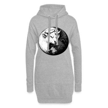 Bourse Yin Yang : Design Bull & Bear pour les actionnaires - Sweat-shirt à capuche long Femme - gris chiné - Devant