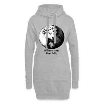 Bourse Yin Yang : Bull & Bear Équilibrez votre portefeuille - Sweat-shirt à capuche long Femme - gris chiné - Devant