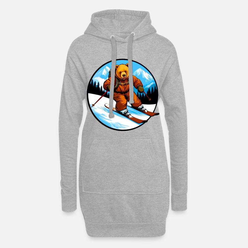 Ski Bär - Hoodie-Kleid - Grau meliert