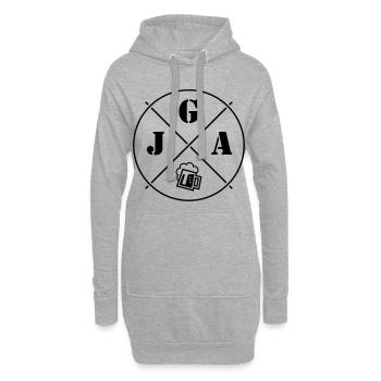 JGA Bier (Junggesellenabschied Kreis Symbol Black) - Hoodie-Kleid - Grau meliert - Vorne