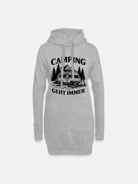 Camping geht immer Camper Wohnmobil Outdoor - Hoodie-Kleid - Grau meliert