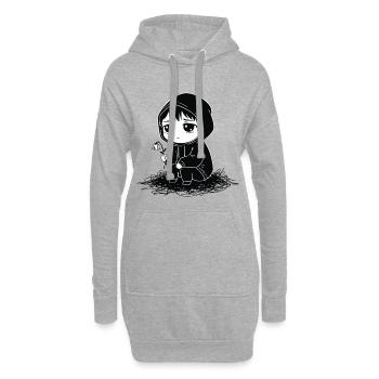 Enfant Hoodie Fleur Fanée Tristesse - Sweat-shirt à capuche long Femme - gris chiné - Devant
