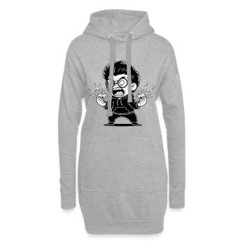 Gamer Anger Controller Zerbrochene Wut - Hoodie-Kleid - Grau meliert - Vorne