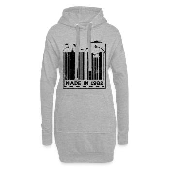 44e anniversaire en 1982 - Sweat-shirt à capuche long Femme - gris chiné - Devant