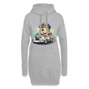 Petit policier en voiture d’aventure - Sweat-shirt à capuche long Femme - gris chiné - Devant