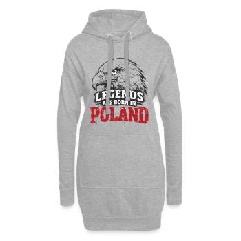 Légende polonaise : Aigle blanc – Orgueil & Tradition - Sweat-shirt à capuche long Femme - gris chiné - Devant