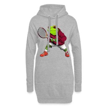 Tennis Frog - Sweat-shirt à capuche long Femme - gris chiné - Devant