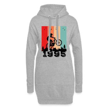 Millésime 1995 - Sweat-shirt à capuche long Femme - gris chiné - Devant