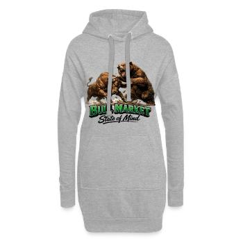 Bull Market State of Mind – Bulle vs. Bär Design - Sweat-shirt à capuche long Femme - gris chiné - Devant