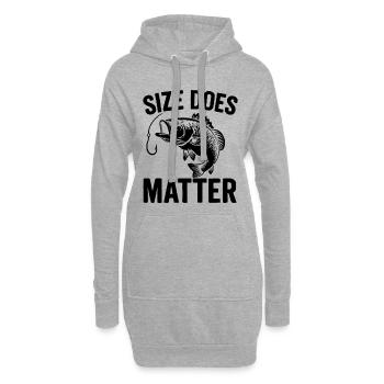 La taille compte - T-shirt Drôle de Pêcheur - Sweat-shirt à capuche long Femme - gris chiné - Devant