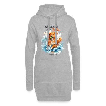 Aquarelle de la Nouvelle-Écosse : La vie est meilleure avec un Toller - Sweat-shirt à capuche long Femme - gris chiné - Devant
