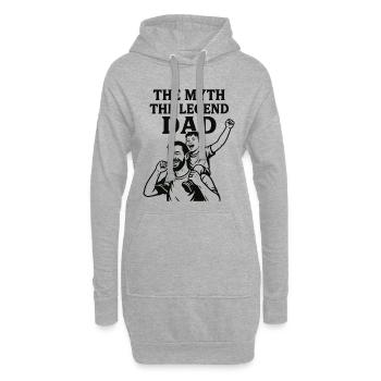 La légende du mythe de l’homme - Meilleur cadeau pour la fête des pères - Sweat-shirt à capuche long Femme - gris chiné - Devant