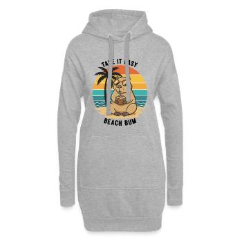 Capybara Beach Bum, ganz ruhig - Hoodie-Kleid - Grau meliert - Vorne