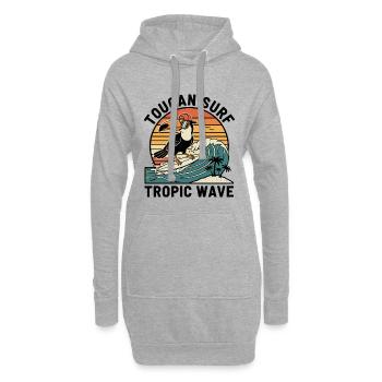 Toucan Surf Tropic Wave Ocean Vibes - Hoodie-Kleid - Grau meliert - Vorne