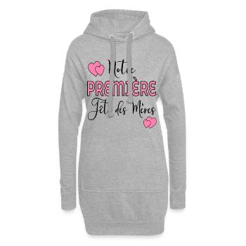 Fêtes des mères - Sweat-shirt à capuche long Femme - gris chiné - Devant
