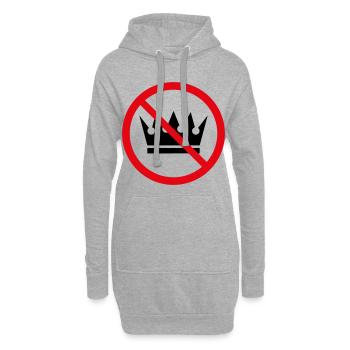 Keine Könige! (Protestschild / POS 2C) - Hoodie-Kleid - Grau meliert - Vorne