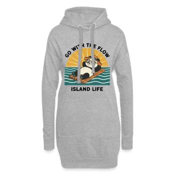 Panda Go With The Flow Island Life Zen - Hoodie-Kleid - Grau meliert - Vorne