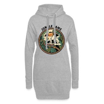 Toucan Jungle jammet Bongo-Schlagzeuger Retro - Hoodie-Kleid - Grau meliert - Vorne