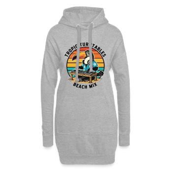 Toucan DJ Tropic Turntables Beach Mix - Sweat-shirt à capuche long Femme - gris chiné - Devant