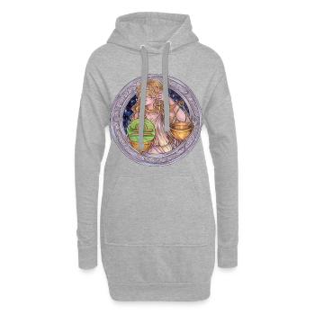 Zodiac Sign Sternzeichen Waage Libra Geschenk - Hoodie-Kleid - Grau meliert - Vorne