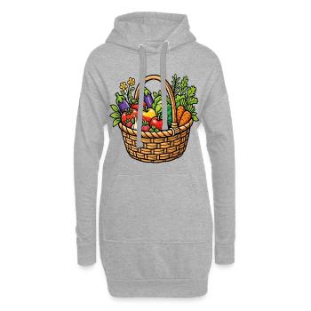 Bio-Gemüsegartenkorb - Hoodie-Kleid - Grau meliert - Vorne
