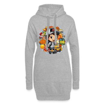 Essensabenteuer Entdecker - Hoodie-Kleid - Grau meliert - Vorne
