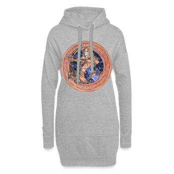 Zodiac Sign Sternzeichen Schütze Sagittarius  - Hoodie-Kleid - Grau meliert - Vorne