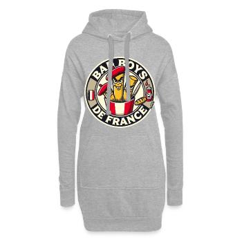 Conception du trio de bérets frites - Sweat-shirt à capuche long Femme - gris chiné - Devant