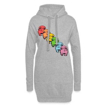INCLUSION DES CHIENS DIVERSITÉ - Sweat-shirt à capuche long Femme - gris chiné - Devant