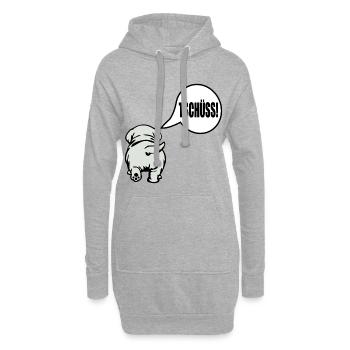 Hunde Abschied Tschüss - Hoodie-Kleid - Grau meliert - Vorne