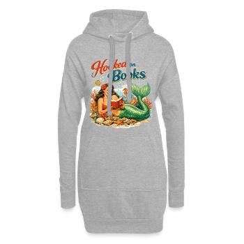 Hooked on Books – Retro Meerjungfrau Pin-up Kunst - Hoodie-Kleid - Grau meliert - Vorne