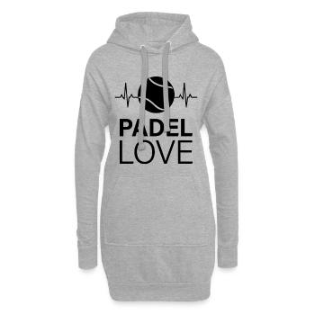 Padel Love Sport Heartbeat Lifestyle - Sweat-shirt à capuche long Femme - gris chiné - Devant