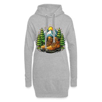 Wandern, Bergen, Naturwandern - Hoodie-Kleid - Grau meliert - Vorne