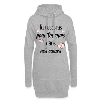 à jamais - Sweat-shirt à capuche long Femme - gris chiné - Devant