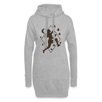 Femme boulderiste bohème : silhouette géométrique d’escalade - Sweat-shirt à capuche long Femme - gris chiné - Devant