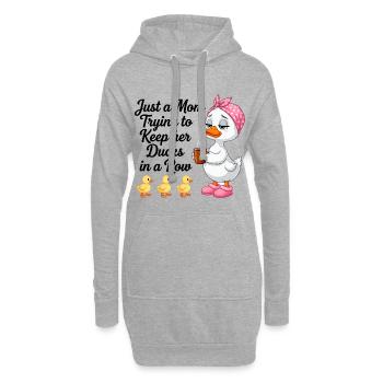 Mama versucht ihre Enten in Reihe zu halten - Hoodie-Kleid - Grau meliert - Vorne