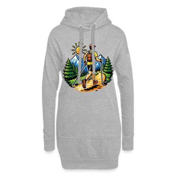 Trailrunning, Bergnatur-Abenteuer - Hoodie-Kleid - Grau meliert - Vorne