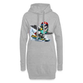 Graupapagei Snowboard - Hoodie-Kleid - Grau meliert - Vorne