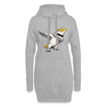 Dabbing Kakadu - Hoodie-Kleid - Grau meliert - Vorne