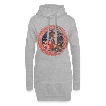 Zodiac Sign Sternzeichen Widder Aries Geschenk - Hoodie-Kleid - Grau meliert - Vorne