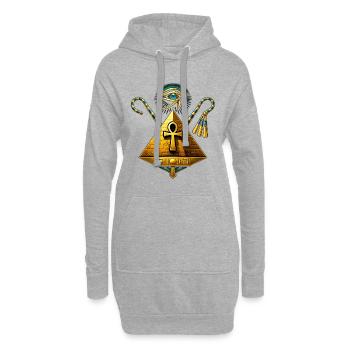 Pyramide Ankh et Œil d'Horus Doré - Sweat-shirt à capuche long Femme - gris chiné - Devant