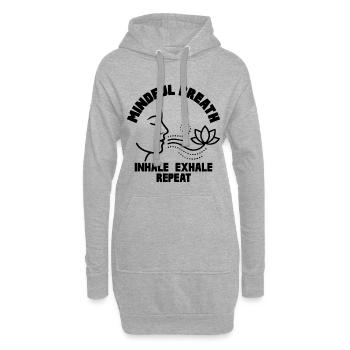 Mindful Breath Achtsamkeit Ruhe - Hoodie-Kleid - Grau meliert - Vorne
