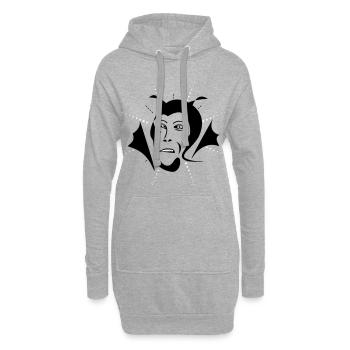 Devil / Teufel - Hoodie Dress - heather grey - Front