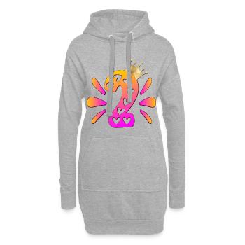 Zwei Krone - 2. Kindergeburtstag - Hoodie-Kleid - Grau meliert - Vorne