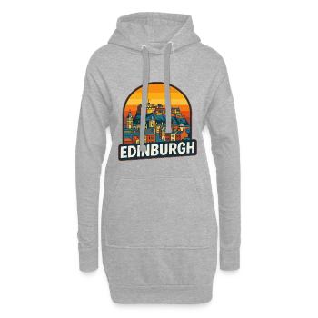 Conception rétro du château du coucher de soleil Édimbourg Skyline - Sweat-shirt à capuche long Femme - gris chiné - Devant