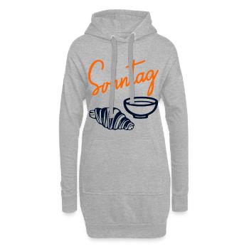 Sonntag Croissant Matcha - Hoodie-Kleid - Grau meliert - Vorne