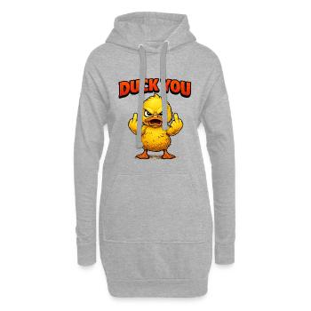 Duck You Funny Cartoon Duck - Hoodie-Kleid - Grau meliert - Vorne